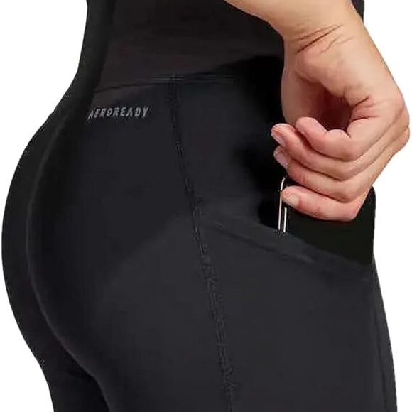 NWT Adidas Women's Black Leggings size M. lightweight high rise. 7/8 - Picture 3 of 5